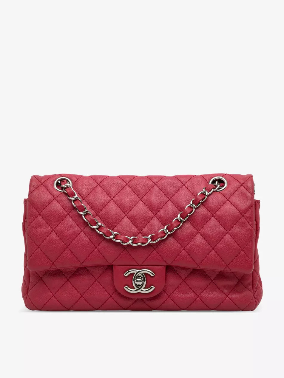 Chanel medium classic caviar - Red